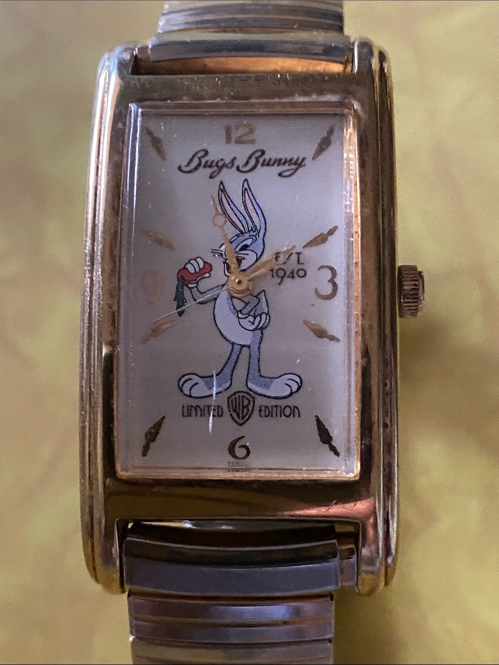 Bugs Bunny Rare Limited Edition Gold Tone Rectangular Watch 1992 4796/5000
